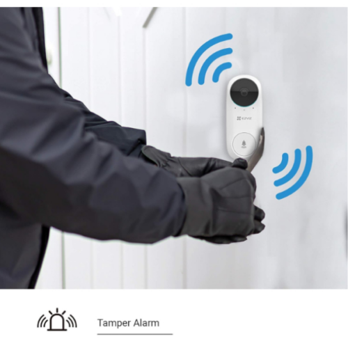 EZVIZ DB2C – Sonnette Vidéo Sans Fil 2K avec Carillon, Wi-Fi, Batterie Rechargeable & Vision Nocturne