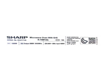 Micro-ondes Sharp R75MT 25 litres