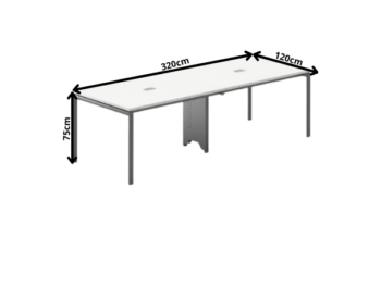 Table de bureau  avec Gestion de Câbles OZ-3506-32