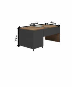 Bureau de Direction Moderne Bicolore avec Rangement Intégré OZ-1913-12