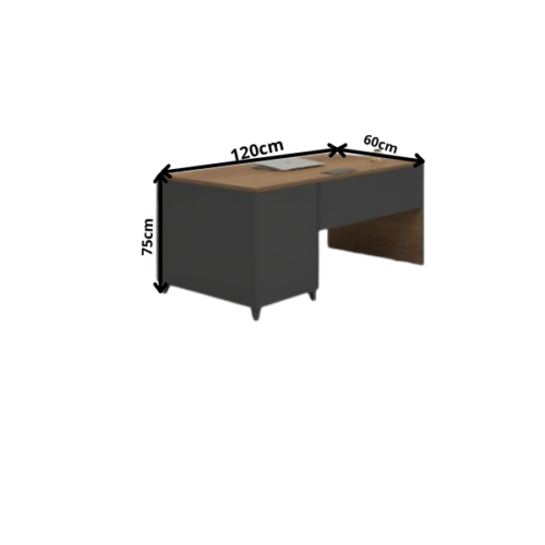 Bureau de Direction Moderne Bicolore avec Rangement Intégré OZ-1913-12