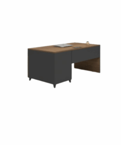 Bureau de Direction Moderne Bicolore avec Rangement Intégré OZ-1913-12