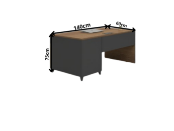 Bureau de Direction Moderne Bicolore avec Rangement Intégré OZ-1913-14