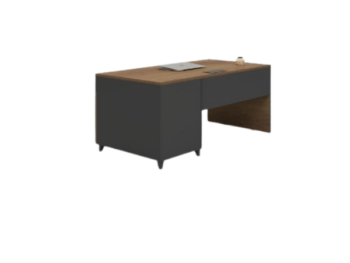 Bureau de Direction Moderne Bicolore avec Rangement Intégré OZ-1913-14