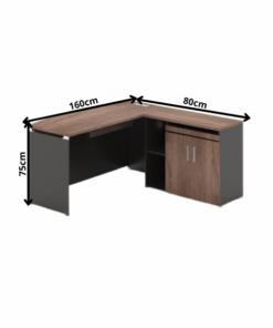 Bureau de Direction en L Design Courbé avec Rangement OZ-13EX03A-16