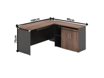 Bureau de Direction en L Design Courbé avec Rangement OZ-13EX03A-16