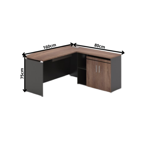 Bureau de Direction en L Design Courbé avec Rangement OZ-13EX03A-16