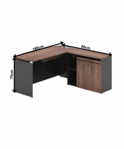 Bureau de Direction en L Design Courbé avec Rangement OZ-13EX03A-18
