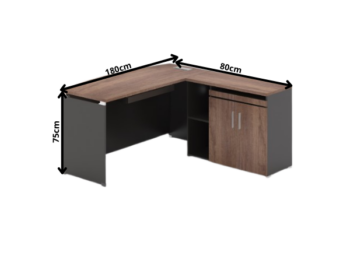 Bureau de Direction en L Design Courbé avec Rangement OZ-13EX03A-18