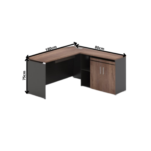 Bureau de Direction en L Design Courbé avec Rangement OZ-13EX03A-18