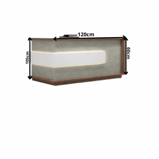 Comptoir de Réception Lumineux à Encadrement Bois OZ-8312-12