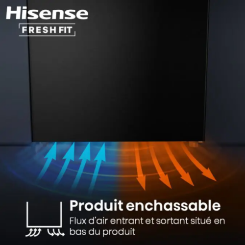 Réfrigérateur 1 Porte Hisense RL5K370GSFC – 372L, FreshFit, No Frost, Inverter & Connecté WiFi