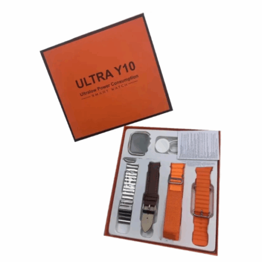 Montre Connectée ULTRA Y10 - 4 Bracelets, Écran 2.1" et Étanche IP68