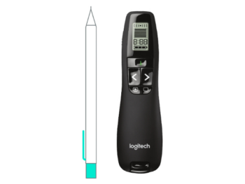 Logitech R800 – Pointeur Laser Vert Professionnel, Présentateur Sans Fil, Écran LCD, Portée 30m