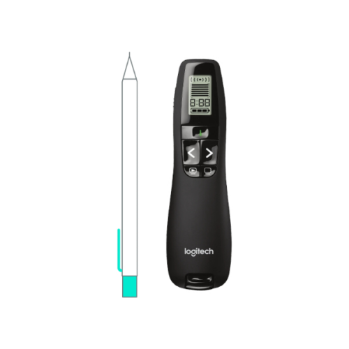 Logitech R800 – Pointeur Laser Vert Professionnel, Présentateur Sans Fil, Écran LCD, Portée 30m