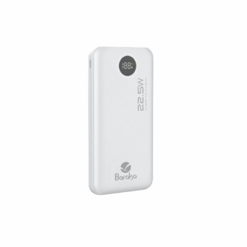 Power Bank-Baraka BRK-PB22 Blanc (10000MAH) (Haute Capacité pour Smartphones et Tablettes)