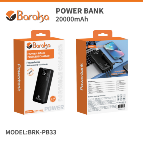 Power Bank-Baraka BRK-PB33 Noir (20000mAh)