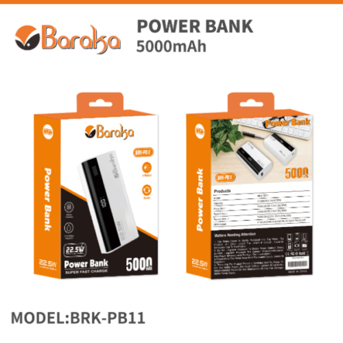 Power Bank Portable Baraka BRK-PB11 Blanc (5000MAH)