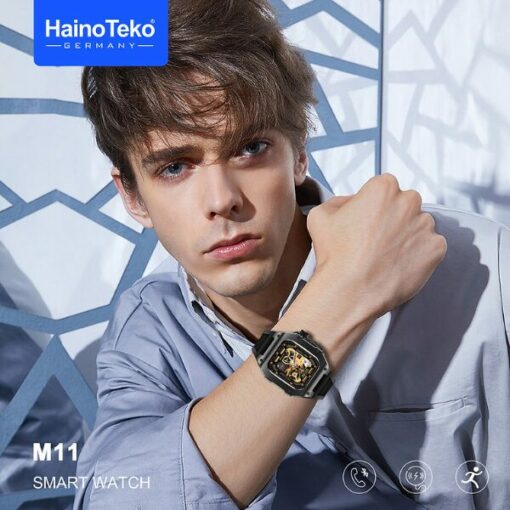 Montre Connectée HainoTeko  M11 - Appels Bluetooth, Boîtier Métal et Suivi de Santé