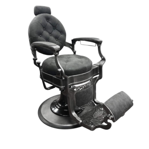 CHAISE DE BARBIER RS-BC8799QH – Fauteuil professionnel gris, confort mémoire de forme et structure inox
