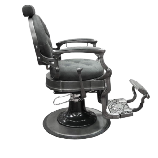 CHAISE DE BARBIER RS-BC8799QH – Fauteuil professionnel gris, confort mémoire de forme et structure inox
