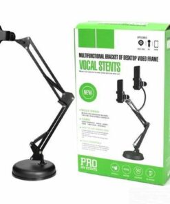 Support Multifonctionnel Noir – Stent Vocal Pratique pour Téléphone, Micro ou Tablette