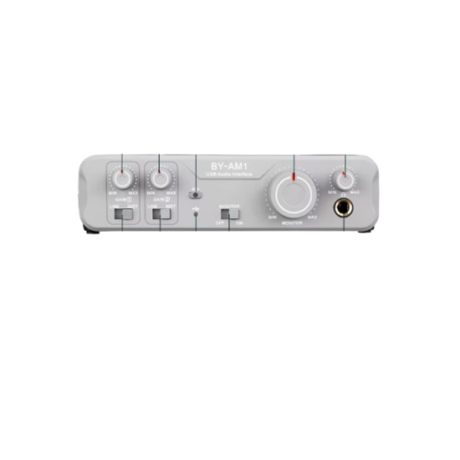 BOYA BY-AM1 – Interface Audio USB 2 Canaux avec XLR/Jack, Monitoring Direct & Alimentation Fantôme