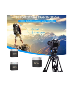 BOYA BY‑M1V4 – Micro cravate sans fil USB‑C pour 2 personnes, omnidirectionnel, 2,4 GHz