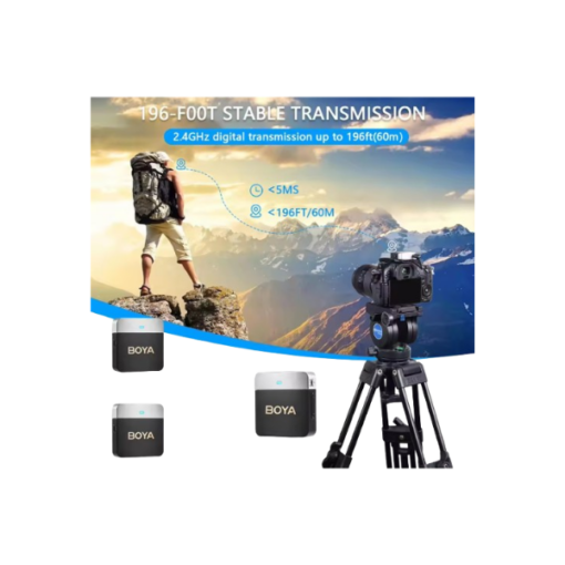 BOYA BY‑M1V4 – Micro cravate sans fil USB‑C pour 2 personnes, omnidirectionnel, 2,4 GHz