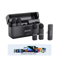 BOYA BY‑V4D – Micro cravate sans fil Lightning pour 4 personnes, ultracompact, portée 200 m