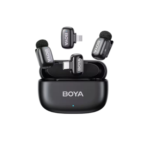 BOYA Mini-12 – Micro Cravate Sans Fil Compact 2TX + 2RX – USB-C & Lightning – Autonomie 30h