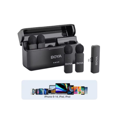 BOYA OMIC‑D – Micro cravate sans fil Lightning pour 2 personnes, réduction de bruit intelligente