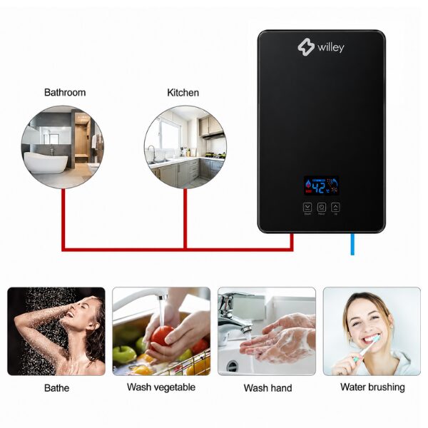 Chauffe-eau Instantané Willey SG01-60 – 6000W Noir Chauffe-eau Instantané Willey SG01-60 – 6000W Noir
