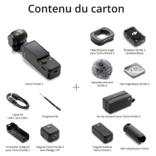 Caméra portable-DJI Osmo Pocket 3 Creator Combo  4K