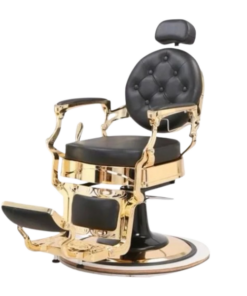 CHAISE COIFFEUR HZ8799FT / BPU90 – Fauteuil professionnel luxe, structure dorée, confort réglable