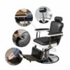 Chaise Coiffeur RS-BC8754 Noir – Fauteuil professionnel moderne, réglable et ultra confortable
