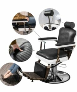 Chaise Coiffeur RS-BC8754 Noir – Fauteuil professionnel moderne, réglable et ultra confortable