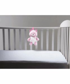 Goodnight Bear - Ours Interactif Rose | Veilleuse et Compagnon Apaisant pour Bébé