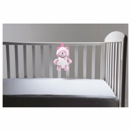 Goodnight Bear - Ours Interactif Rose | Veilleuse et Compagnon Apaisant pour Bébé