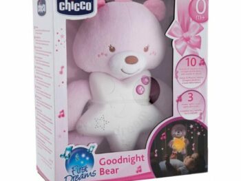 Goodnight Bear - Ours Interactif Rose | Veilleuse et Compagnon Apaisant pour Bébé