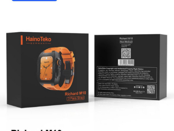 Montre Connectée HainoTeko Richard M10 - Écran HD, Appels Bluetooth, 3 Bracelets et Étui