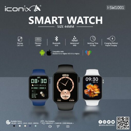 Montre connectée ICONIX I-SW1001 : Écran 1.82", NFC & GPS