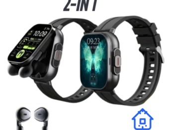 Montre Connectée 2-en-1 avec Écouteurs Bluetooth Intégrés – Écran HD 2.01", Suivi Santé & Sports, Étanche IP67