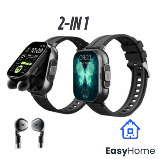 Montre Connectée 2-en-1 avec Écouteurs Bluetooth Intégrés – Écran HD 2.01", Suivi Santé & Sports, Étanche IP67