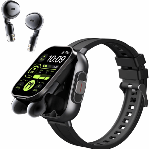 Montre Connectée 2-en-1 avec Écouteurs Bluetooth Intégrés – Écran HD 2.01", Suivi Santé & Sports, Étanche IP67