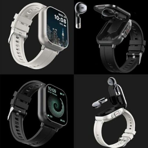 Montre Connectée 2-en-1 avec Écouteurs Bluetooth Intégrés – Écran HD 2.01", Suivi Santé & Sports, Étanche IP67