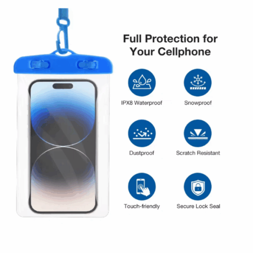 Pochette Étanche Universelle IPX8 – Protection Téléphone 3ATM, Écran Tactile, Plongée & Sports Nautiques