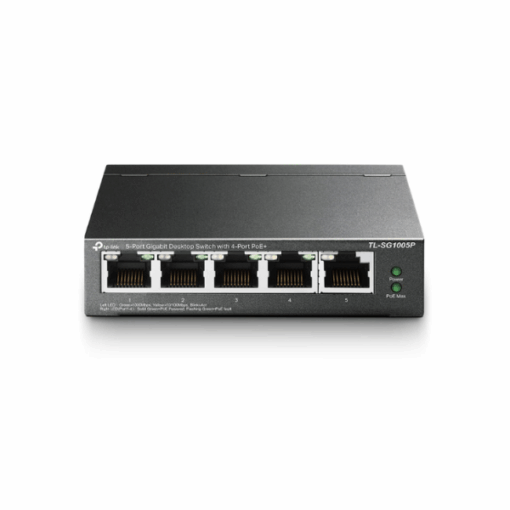 Switch TP-Link TL-SG1005P – 5 Ports Gigabit 10/100/1000 Mbps, Dont 4 Ports PoE, Budget 56W, Boîtier Métal, Plug & Play