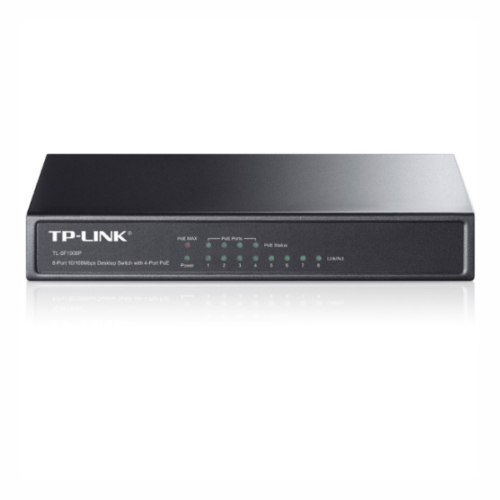 Switch TP-Link TL-SF1008P – 8 Ports Fast Ethernet 10/100 Mbps, Dont 4 Ports PoE, Boîtier Métal, Plug & Play