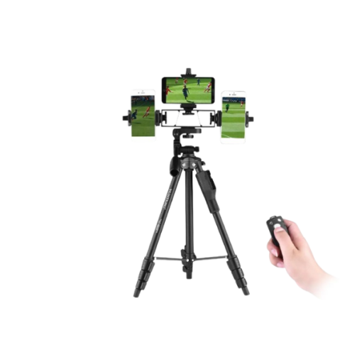 Trépied Téléphone YUNTENG VCT-6808 – Multifonction, 3 Supports, Tête Panoramique 360°, Hauteur 139 cm